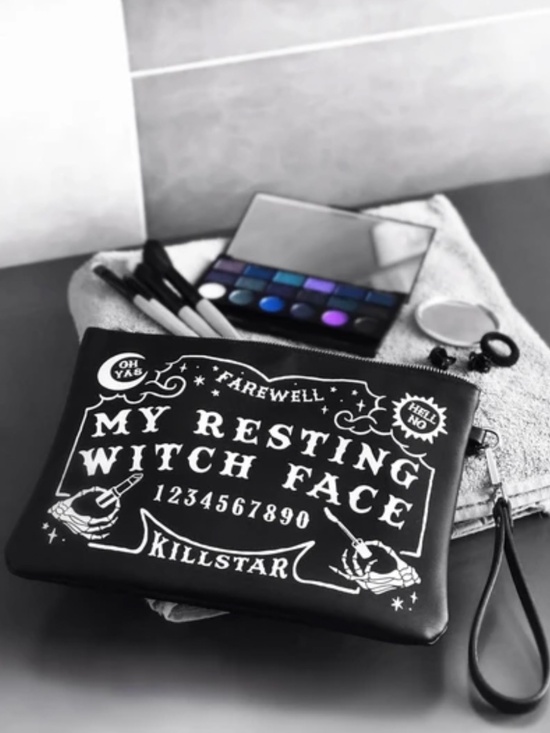 Killstar Handbags - Killstar My Resting Witch Face Makeup Bag Ouija